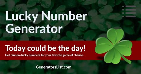 lucky day lotto number generator